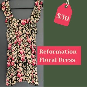 Reformation Flutter Sleeve Floral Mini Dress